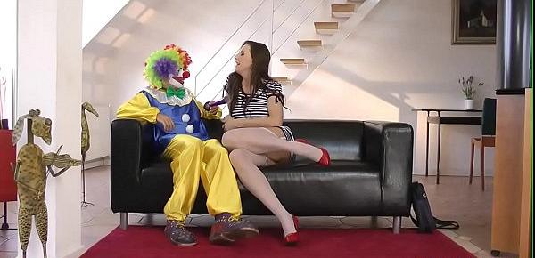  British milf pussyfucked by a clown